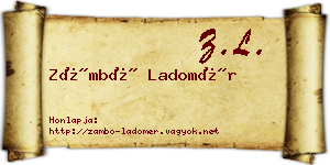 Zámbó Ladomér névjegykártya